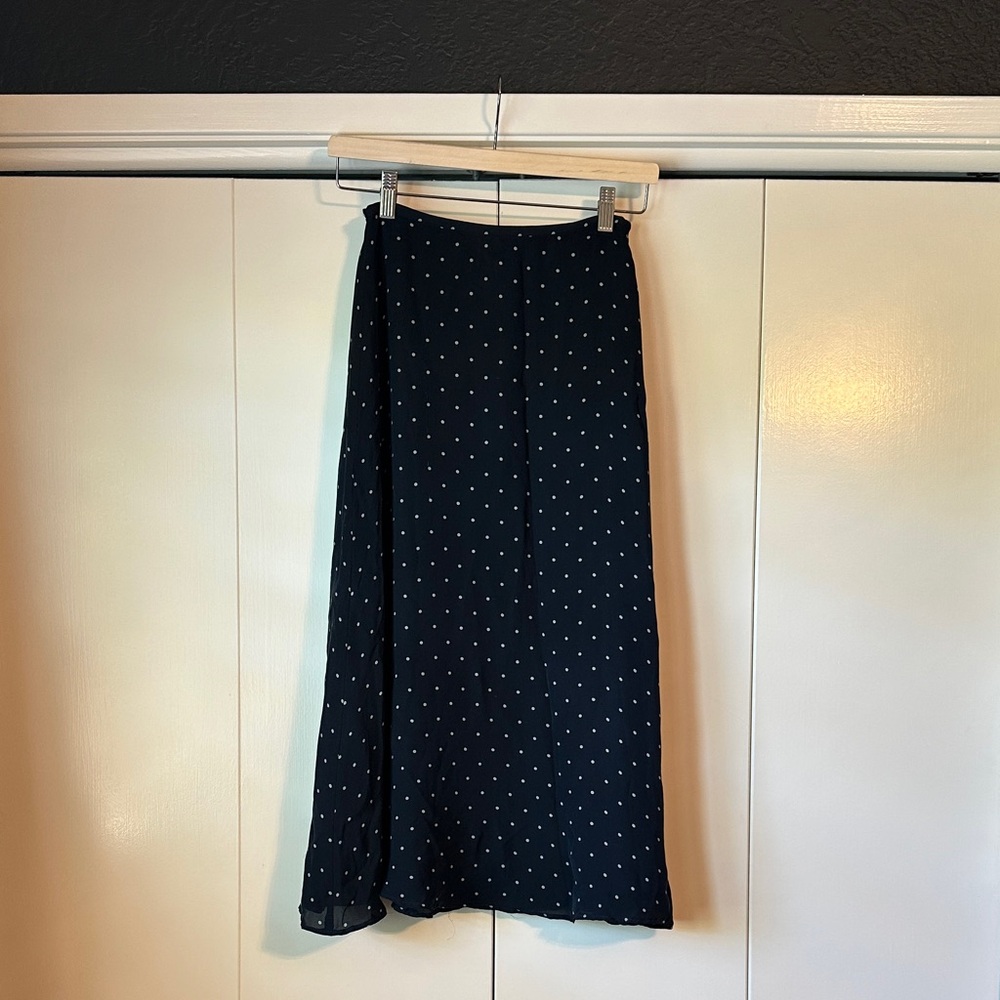 Ralph Lauren Navy Polka Dot Skirt
